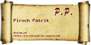 Piroch Patrik névjegykártya